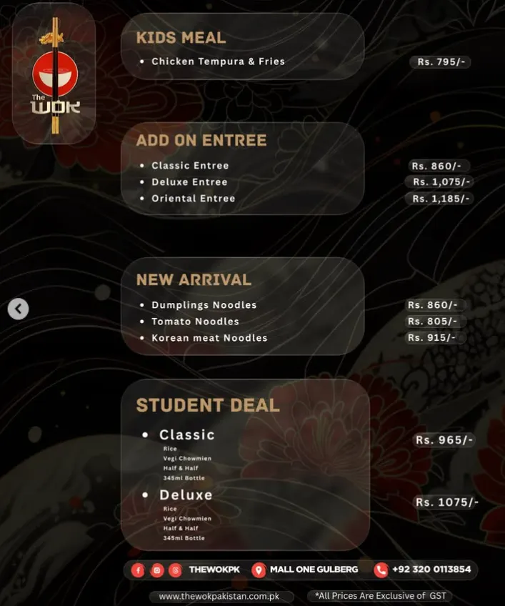 The Wok Pakistan menu, page 6