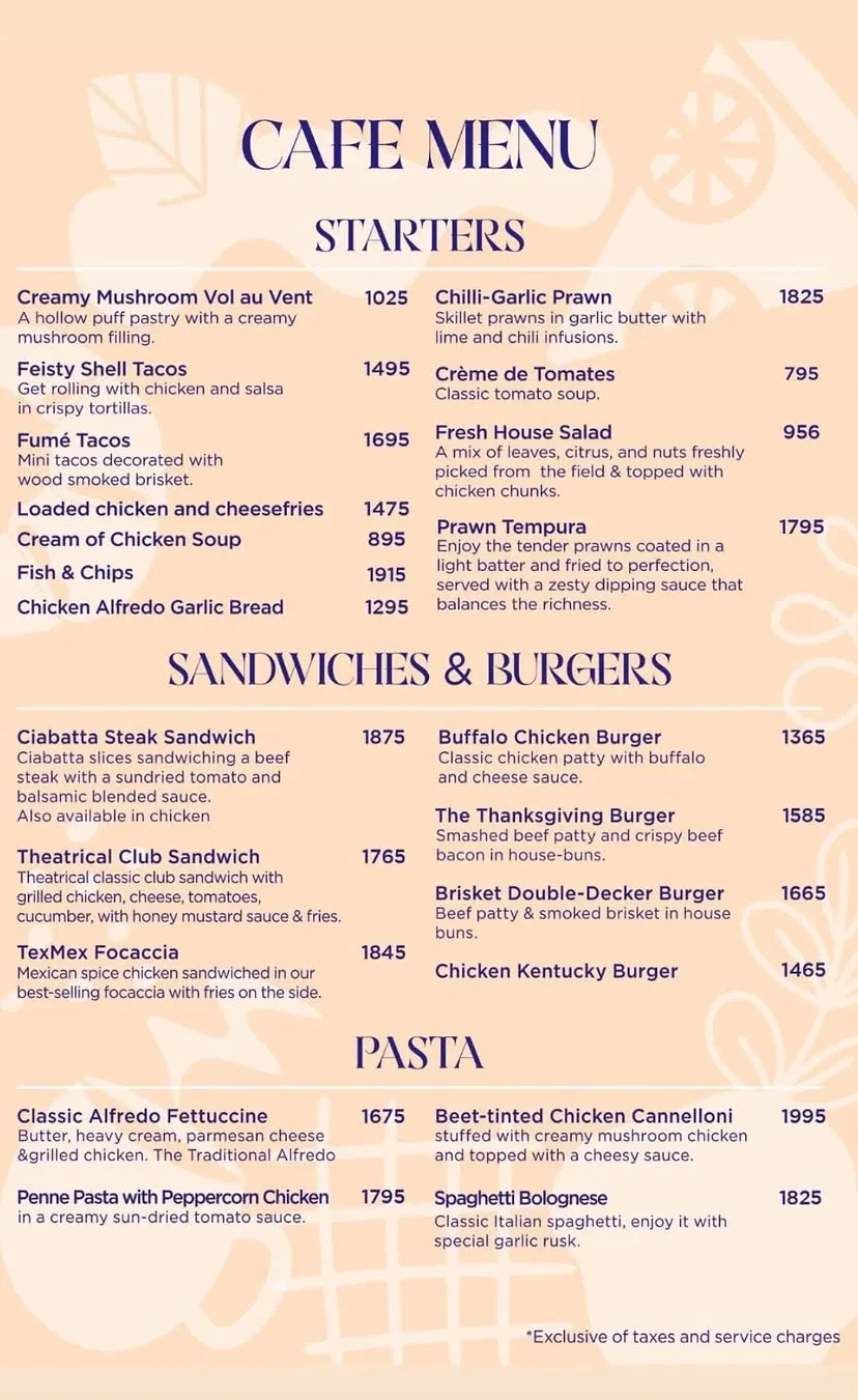 Theatre - Live Bakery & Cafe menu, page 2