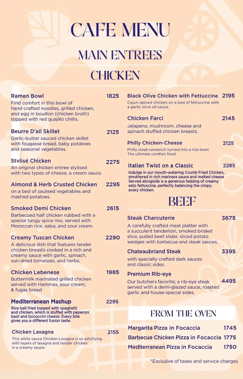 Theatre - Live Bakery & Cafe menu, page 3