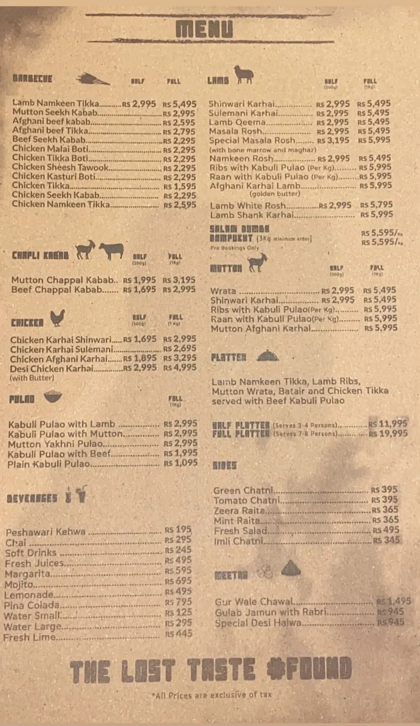 TLT - The Last Tribe Rooftop menu, page 1