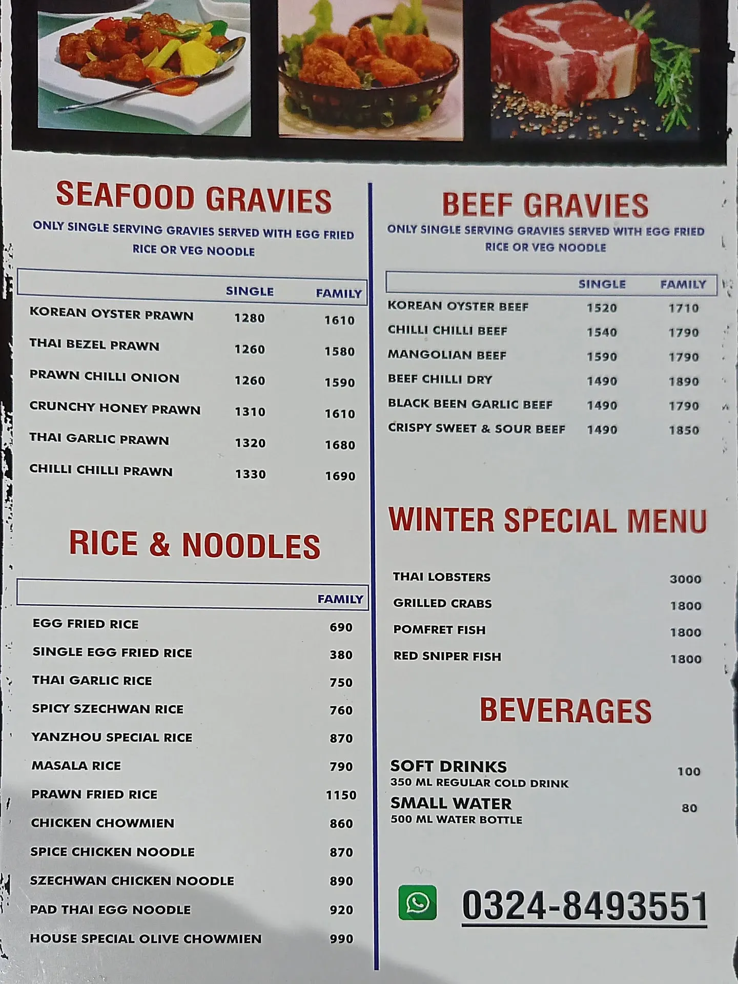 TOFU Chinese and Thai menu, page 2