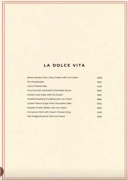 URBN menu, page 2