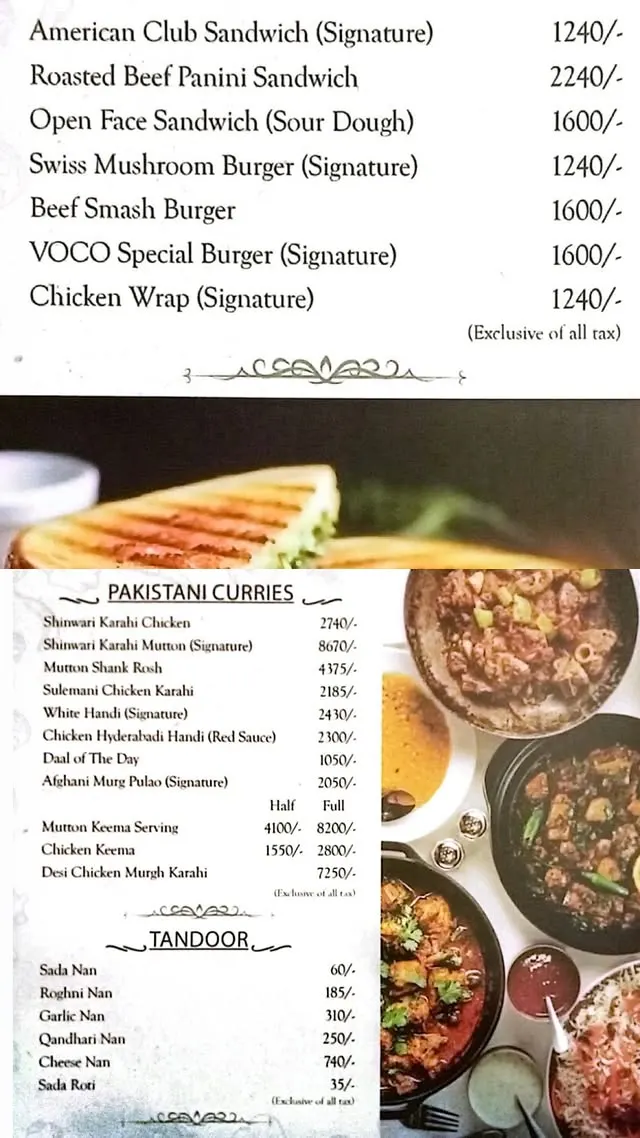 VOCO Rooftop menu, page 4